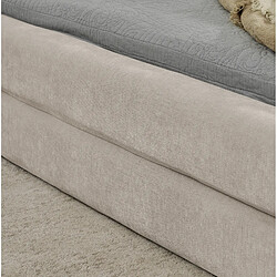 STILVORA Lit double 140/200 cm beige en chenille avec tête de lit ergonomique pas cher