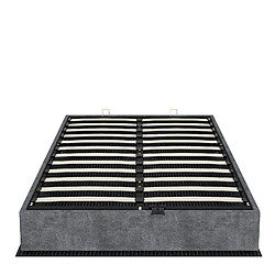 STILVORA Lit 140/200 cm gris en tissu avec structure stable et montage facile pas cher