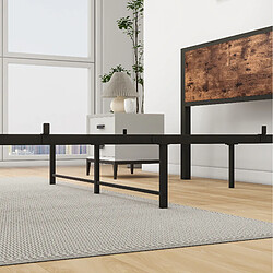 STILVORA Lit 140/200 cm brun antique en MDF et métal avec tête de lit de rangement pas cher