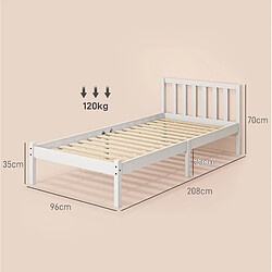 Acheter STILVORA Lit simple 90/200 cm blanc en bois avec tête de lit et sommier