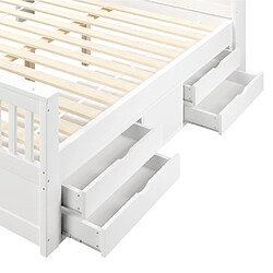 STILVORA Lit plateforme 180/200 cm blanc en MDF et contreplaqué avec LED et 4 tiroirs pas cher