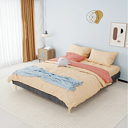 Avis STILVORA Lit 160/200 cm gris en tissu avec tête de lit géométrique