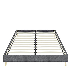 STILVORA Lit 160/200 cm gris en tissu avec tête de lit géométrique pas cher