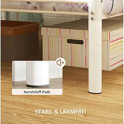 STILVORA Lit simple 90/200 cm blanc en acier avec rangement sous le lit pas cher
