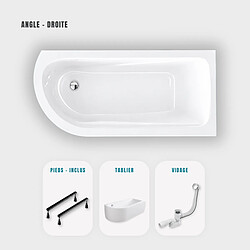 Avis Otitec Baignoire OASIS - 170 x 75 cm - Angle droit - Blanc