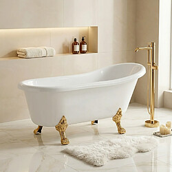 Avis Otitec Baignoire îlot LEONA - 170 x 70 cm - 190 l - Gauche - Blanc