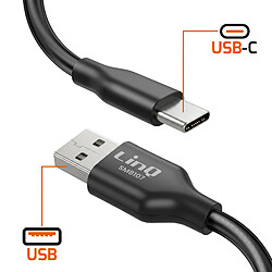 Avis LinQ Câble USB-C vers USB-A PD 36W 4A Rangement Aimanté Auto-Enroulant 1.2m Noir
