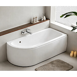 Otitec Baignoire OASIS - 170 x 75 cm - Angle droit - Blanc pas cher