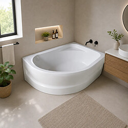 Avis Otitec Baignoire asymétrique CALMA - 130 x 90 cm - 150 L - Gauche - Blanc