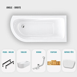Avis Otitec Baignoire asymétrique Oasis - 160 x 75 cm - angle droit - blanc