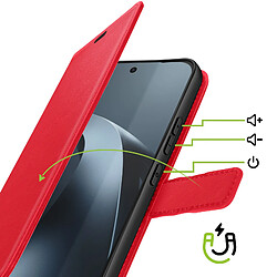 Avis Mayaxess Étui Portefeuille pour Xiaomi 17T avec Dragonne et Fonction Support Rouge