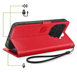 Acheter Mayaxess Étui Portefeuille pour Xiaomi 17T avec Dragonne et Fonction Support Rouge