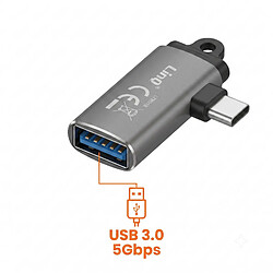 Avis LinQ Lecteur Carte Micro SD / TF vers USB-C Coudé avec Port USB-A Gris