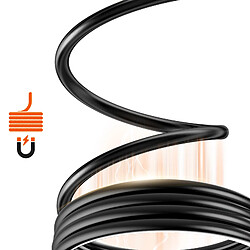 LinQ Câble USB-C vers USB-A PD 36W 4A Rangement Aimanté Auto-Enroulant 1.2m Noir pas cher