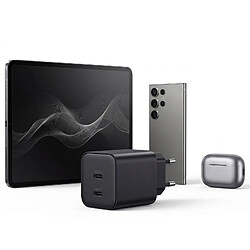 Acheter 3mk Chargeur Secteur Double USB-C PD 3.0 / QC 45W 3A Ultra-Compact GaN Noir