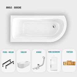 Avis Otitec Baignoire OASIS - 160 x 75 cm - Gauche - Blanc