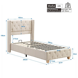 Acheter HAUSS SPOLE Lit simple 90x200 cm Lit rembourré - Beige