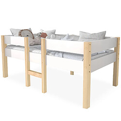 HAUSS SPOLE Lit bébé 90x200 cm Lit mi-hauteur - Blanc pas cher