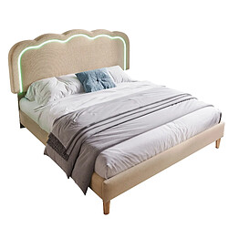 HAUSS SPOLE Lit double 140x200 cm Lit enfant - Beige pas cher