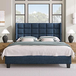 Avis HAUSS SPOLE Lit double 140x200 cm Lit capitonné - Bleu