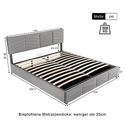 Acheter HAUSS SPOLE Lit coffre 160x200 cm Lit capitonné - Gris