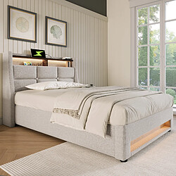 Avis HAUSS SPOLE Lit coffre 90x200 cm Lit ado - Beige