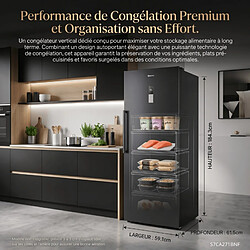 Avis 7 SEVENSTARS Sevenstars Congélateur armoire S7CA271BNF 282 litres froid ventilé noir brossé