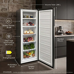 Acheter 7 SEVENSTARS Sevenstars Congélateur armoire S7CA205NFB 206 litres froid ventilé noir brossé