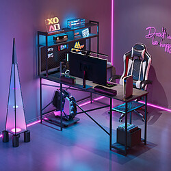 Acheter ByteLike Noir Bureau gaming en L à texture fibre de carbone