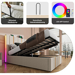 Avis HAUSS SPOLE Lit coffre 90 x 200 cm Lit coffre - Beige