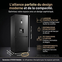 Acheter 7 SEVENSTARS Sevenstars Réfrigérateur Combiné S7CO251BAQUA 247 Litres Noir brossé