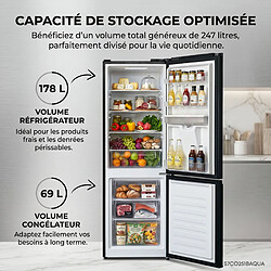 Avis 7 SEVENSTARS Sevenstars Réfrigérateur Combiné S7CO251BAQUA 247 Litres Noir brossé