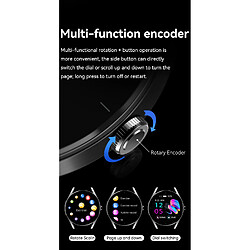 INF Montre intelligente avec appels ECG et Bluetooth Grey pas cher