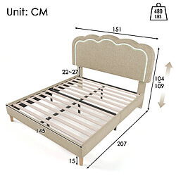 Acheter HAUSS SPOLE Lit double 140x200 cm Lit enfant - Beige
