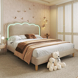Avis HAUSS SPOLE Lit double 140x200 cm Lit enfant - Beige