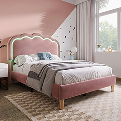 Avis HAUSS SPOLE Lit simple 90x190 cm Lit tête LED - Rose
