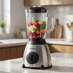 Avis Avizar Blender Mixeur Multifonction 1,5L 450W en Acier Inoxydable et Verre Argent