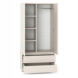 Avis Stiv-Meubles Armoire Dressing Moderne 90 cm - 2 Portes, 2 Tiroirs, Cachemire / Beige