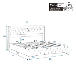 Acheter HAUSS SPOLE Lit double 180x200 cm - Lit classique - Gris clair