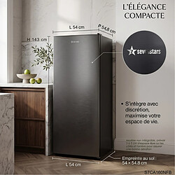 Avis 7 SEVENSTARS Sevenstars Congélateur armoire S7CA160NFB 163 litres froid ventilé noir brossé