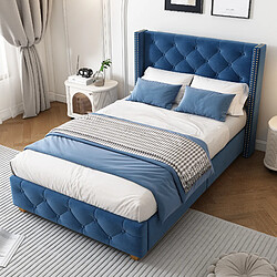 Avis HAUSS SPOLE Lit simple 90x200 cm Lit rembourré - Bleu