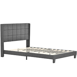 HAUSS SPOLE Lit double 140x200 cm Lit adolescent - Gris pas cher