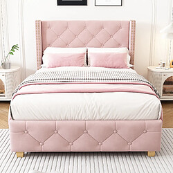 Avis HAUSS SPOLE Lit simple 90x200 cm Lit rembourré - Rose