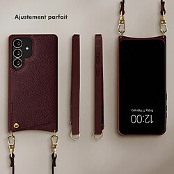 Avis Selencia Coque de télephone Nova avec cordon et porte-cartes pour Samsung Galaxy S25 Ultra - Bold Burgundy