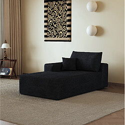Avis STILVORA Canapé d’angle noir en tissu avec méridienne réversible sans montage