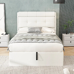 Avis HAUSS SPOLE Lit coffre 90x200 cm Lit tête de lit - Blanc