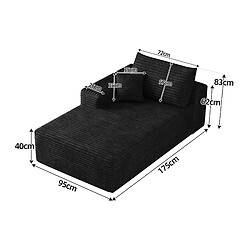 Acheter STILVORA Canapé d’angle noir en tissu avec méridienne réversible sans montage