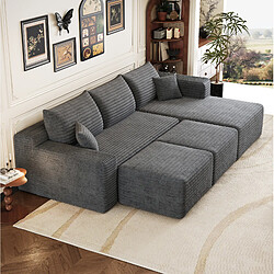 Avis STILVORA Canapé d’angle 241 cm gris foncé en tissu sans montage