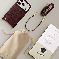 Acheter Selencia Coque de télephone Nova avec cordon et porte-cartes pour Apple iPhone 17 Pro - Bold Burgundy