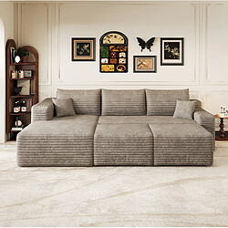 Avis STILVORA Canapé d’angle 241 cm camel en tissu sans montage